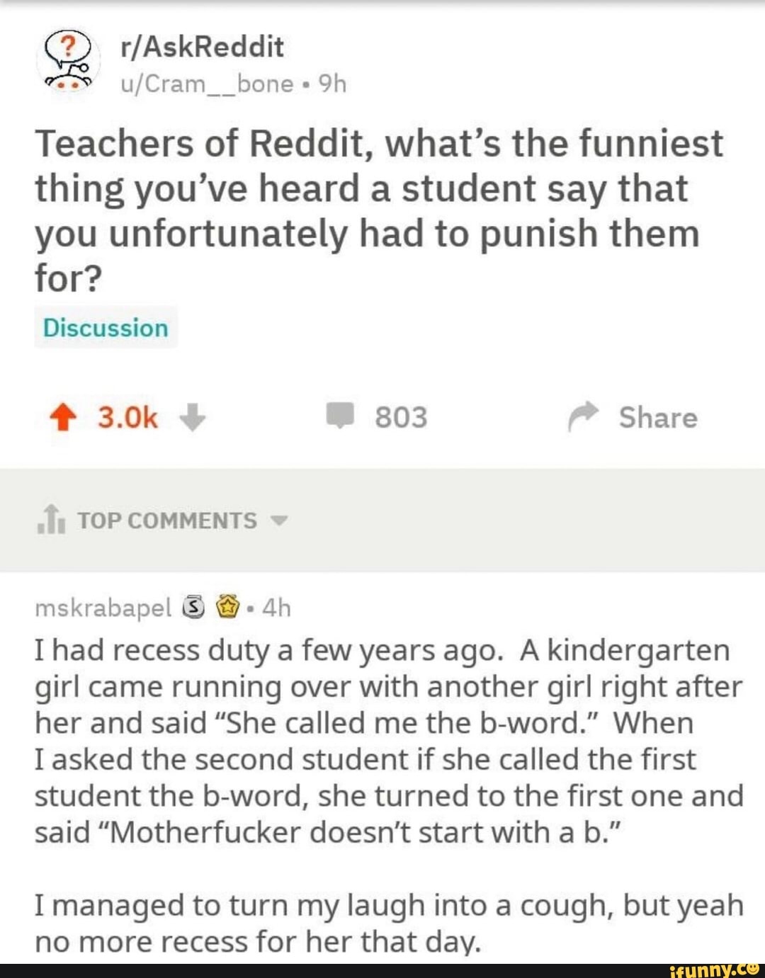 U/Cram__bone-9h Teachers Of Reddit, What’s The Funniest Thing You’ve ...