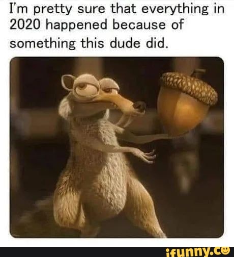 I'm pretty sure
that everything in
2020 happened because of
something this dude did.