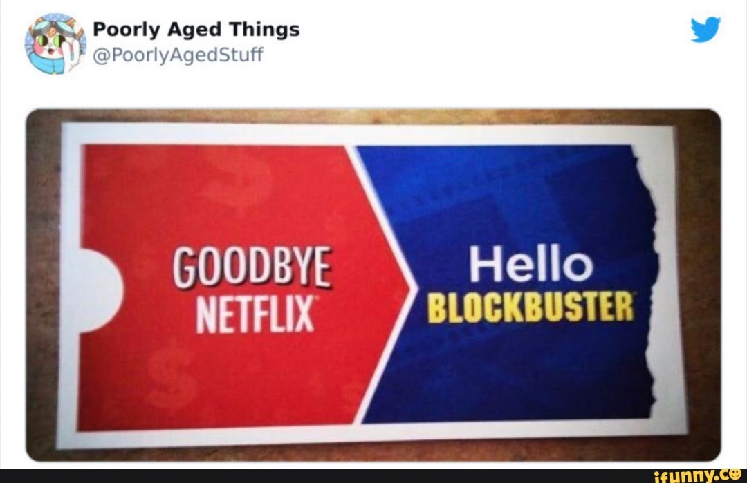 Blockbuster vs Netflix. Blockbuster Netflix.