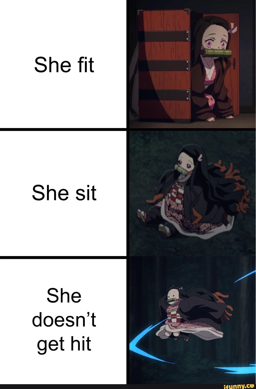 She fit She sit She doesn't get hit iFunny