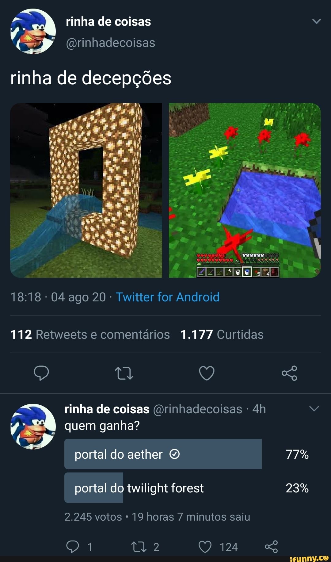 de decepções rinha
