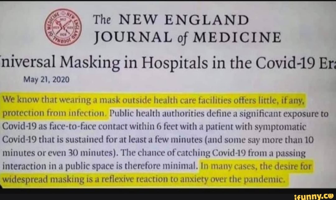 The NEW ENGLAND JOURNAL of MEDICINE niversal Masking in