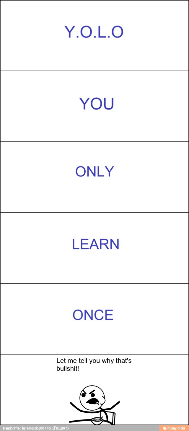 YOU
ONLY
LEARN
ONCE
Let me tell you why that's
bullshit!