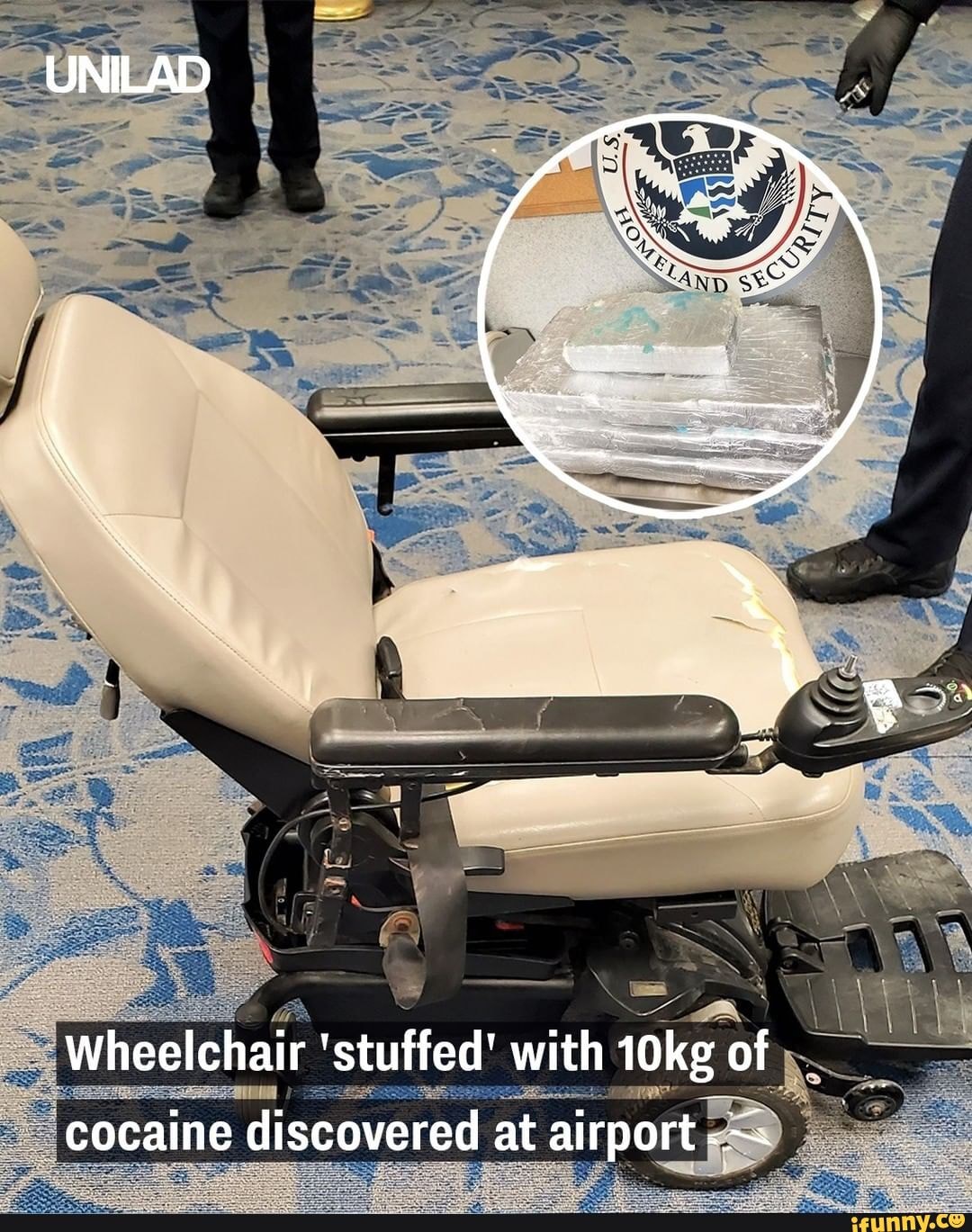 UNILAD Wheelchair 'stuffed' with 10kg of cocaine discovered at airport ...