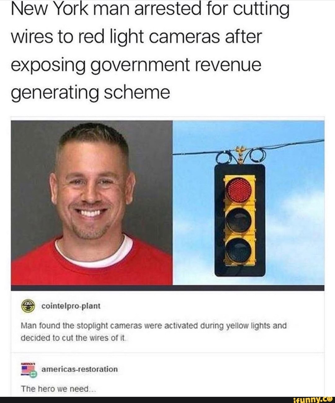 New york man red light camera