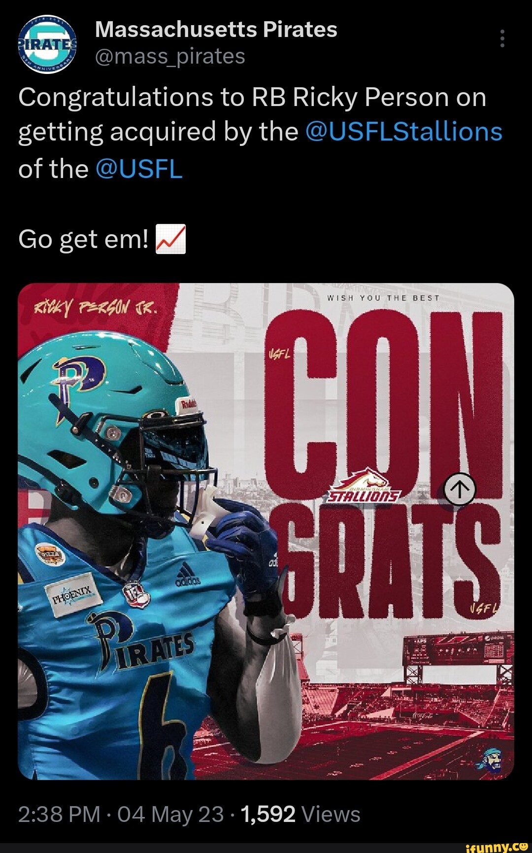 Massachusetts Pirates on X: Didnt know what they were waiting for, but you  earned this Jimmie! Congrats to the best RB in the IFL on signing with  @USFLBreakers of the @USFL  /