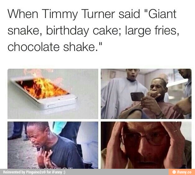 When Timmy Turner Said Giant Snake Birthday Cake Large Fries 