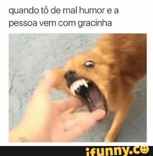 quando tô de mal humor e a
pessoa vem com gracinha