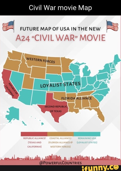 Civil War movie Map FUTURE MAP OF USA IN THE NEW Be 