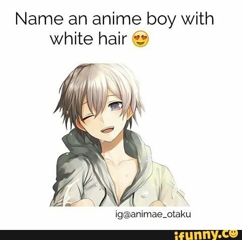 name an anime boy with white hair ©  ifunny