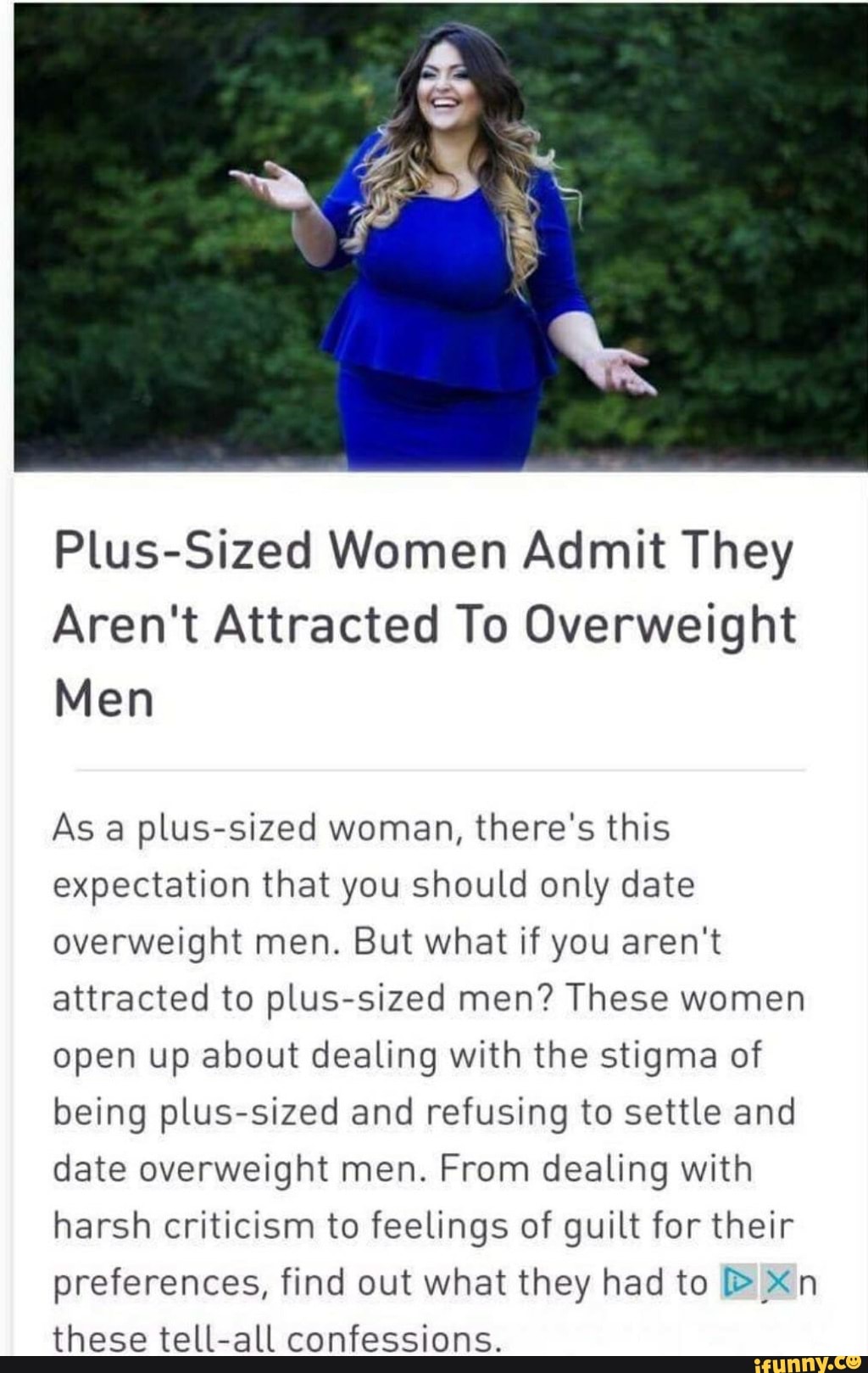 Morgenøvelser Balehval Økologi Plus-Sized Women Admit They Aren't Attracted To Overweight Men As a plus-sized  woman,