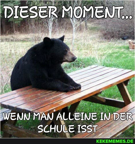 DIESER MOMENT...
I WENN MAN ALLEINE IN DER SCHULE ISST.