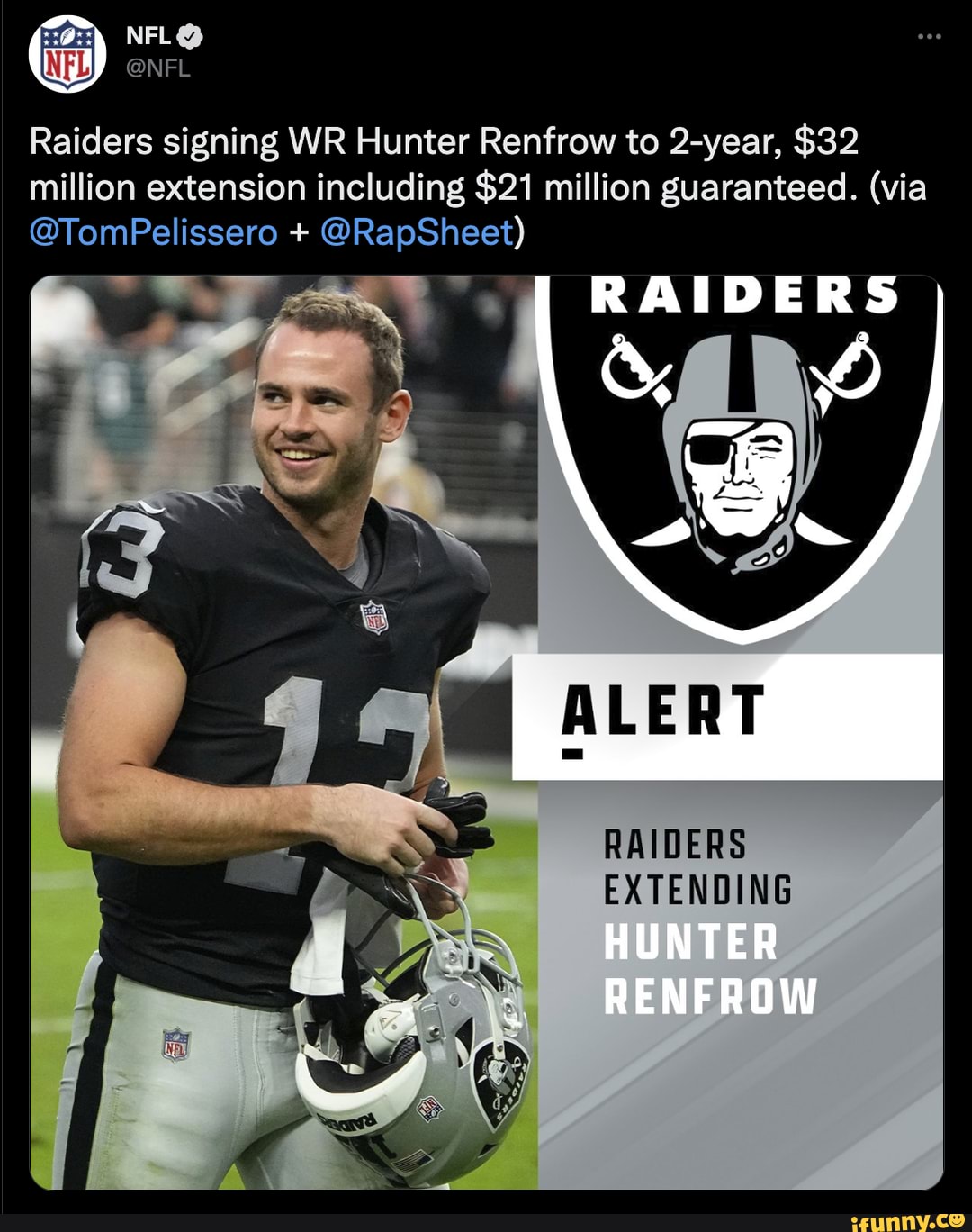 Angles Crack Viral Joke About Raiders WR Hunter Renfrow