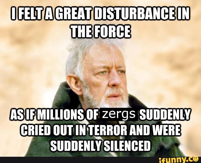 i felt a great disturbance in the force