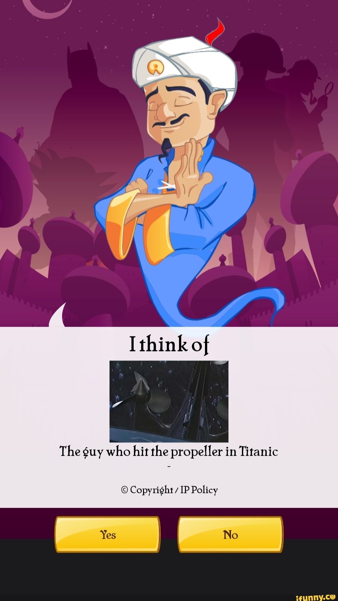 I of The guy who hit the propeller in Titanic Copyright IP Policy iFunny