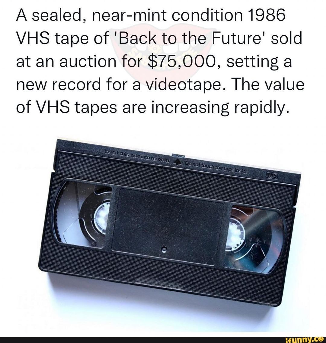 A sealed, nearmint condition 1986 VHS tape of 'Back to the Future