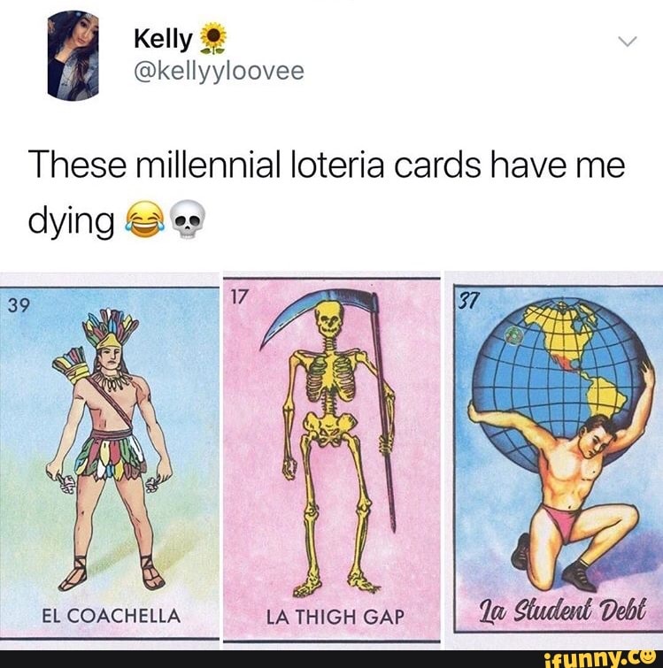 Millennial loteria images