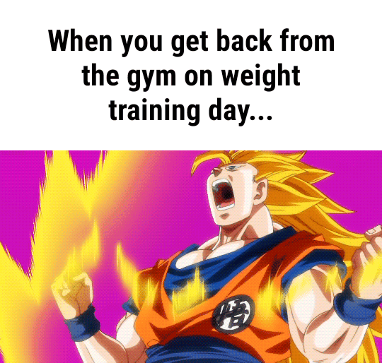 When you get back from the gym on weight training day... When you get
