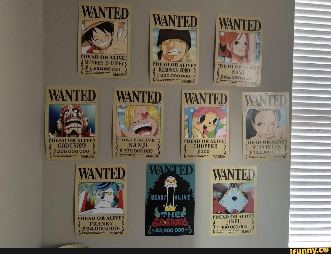 Wanted Wanted Onkey D Dead Or Alive Dead Ead O 1 500 000 000 Roronoa Zoro Na