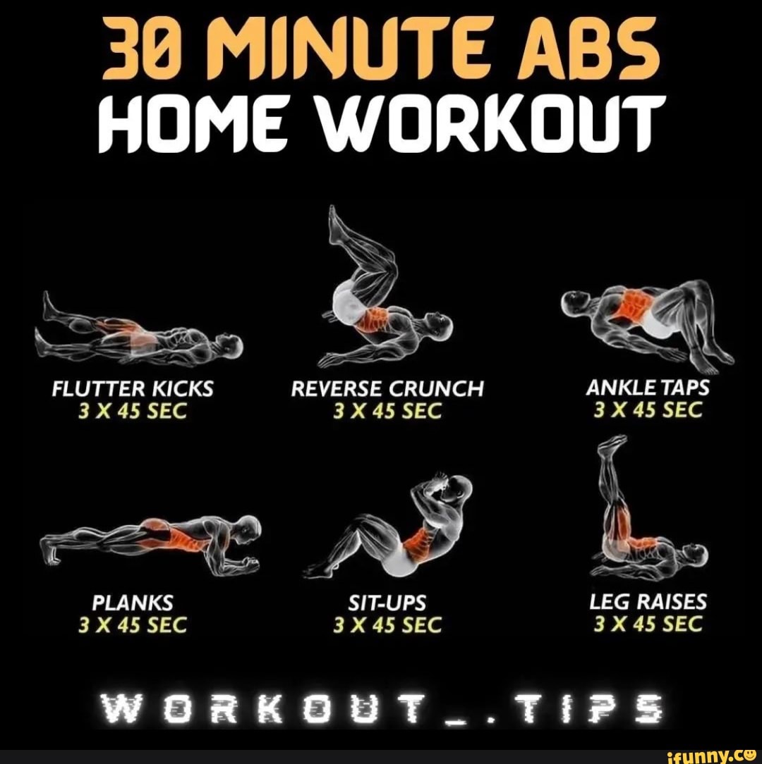 38 Minute Abs Home Workout Bs = 3 Flutter Kicks Reverse Crunch Ankle 