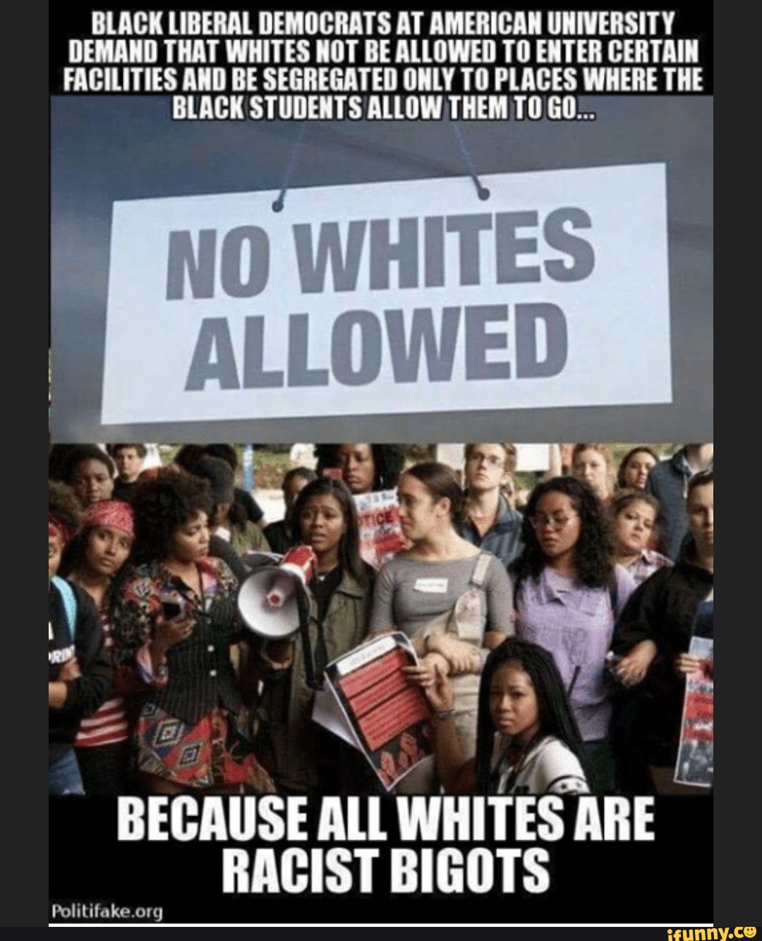 BLACK LIBERAL DEMOCRATS AT AMERICAN UNIVERSITY DEMAND THAT WHITES HOT ...