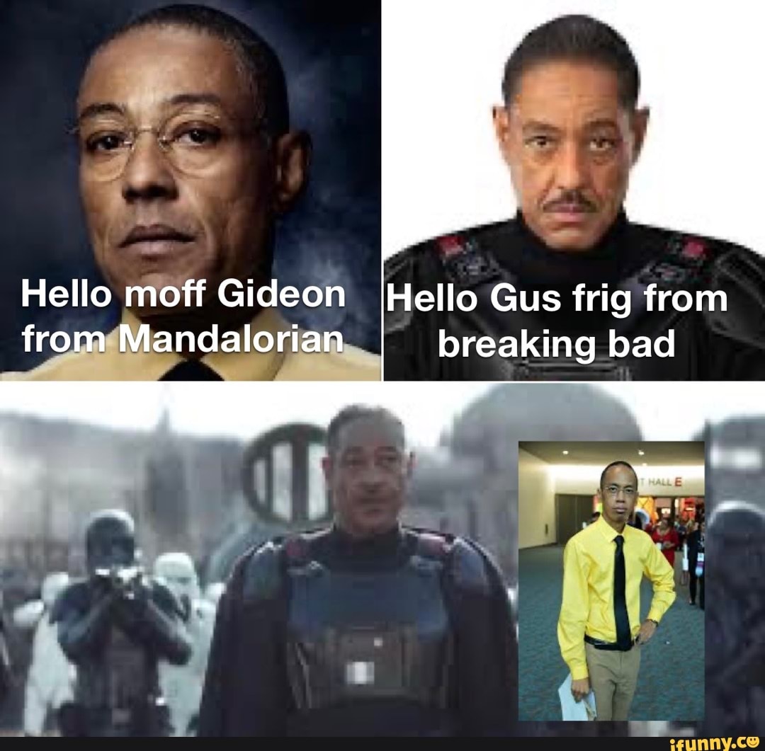 Hello moff Gideon IHello Gus frig from from Mandalorian breaking bad 