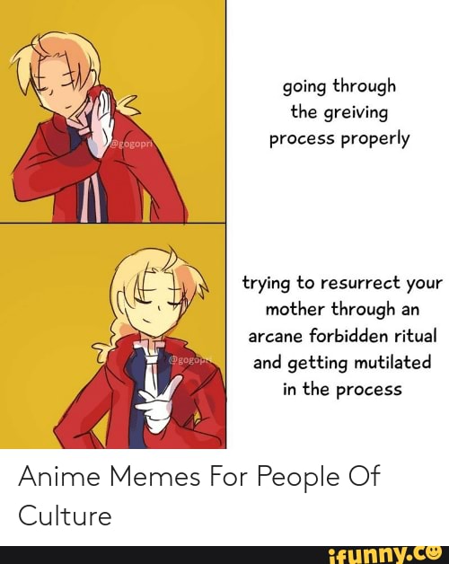 Meme Ritual Tech Anime Memes For People Of Culture - going through the greiving process ...