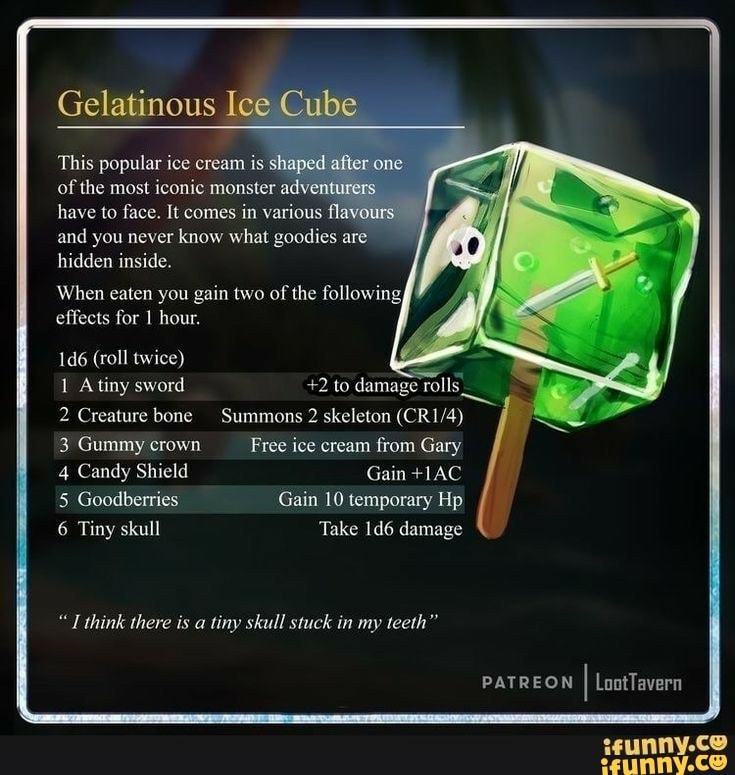 Gelatinous Ice Cube_ This popular ice cream is shaped one of the most