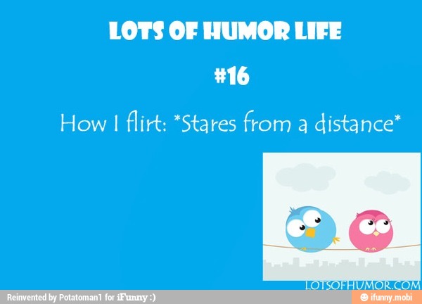 LOTS OF HUMOR LIFE
How
I flirt: *Stares from a distance*