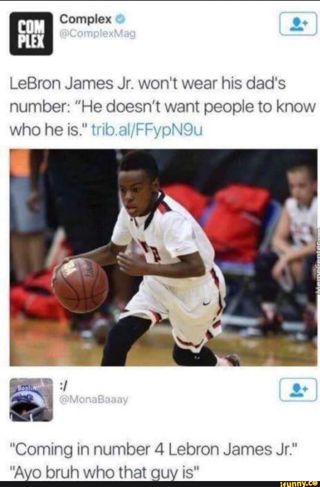 LeBron James Jr. won't wear his dad's number: ”He doesn't want people ...