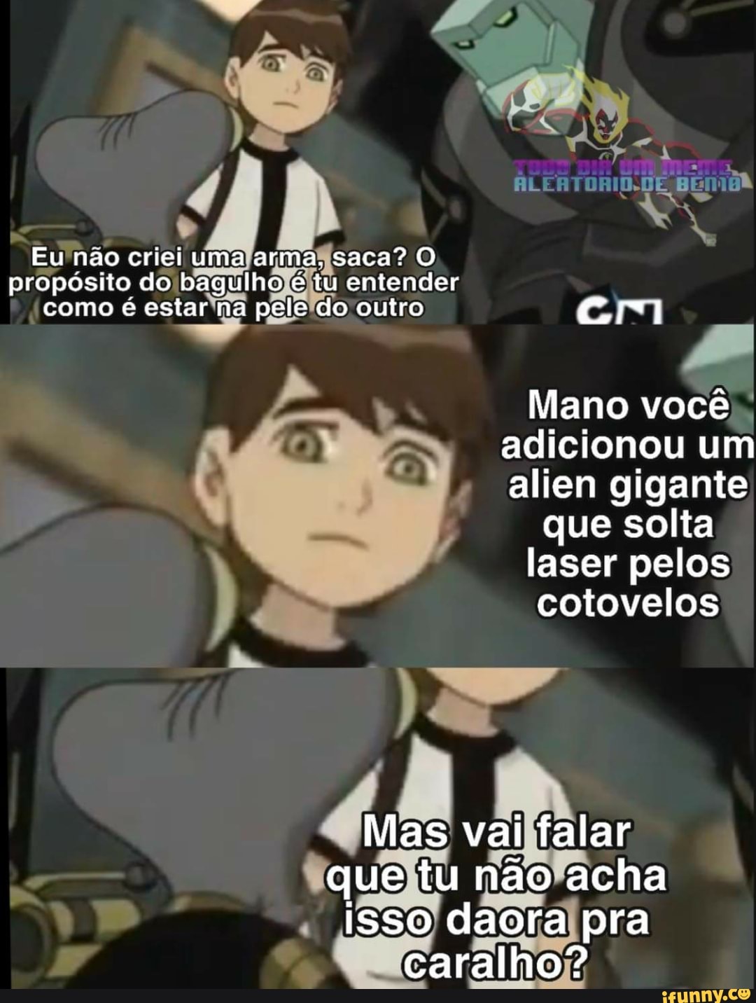 cotovelos
se
Mano você;.
adicionou um
alien gigante
que solta
laser pelos