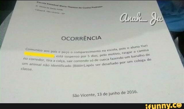 OCORRÊNCIA
2016