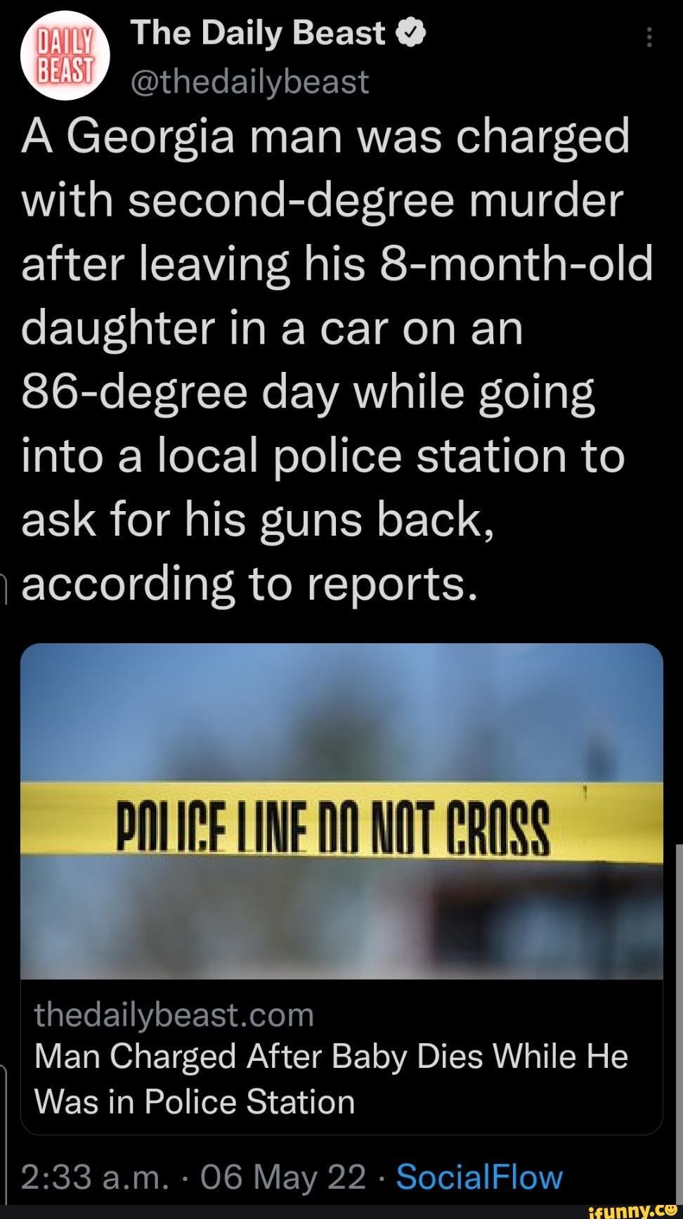 A Georgia man was charged with second-degree murder after leaving his 8 ...