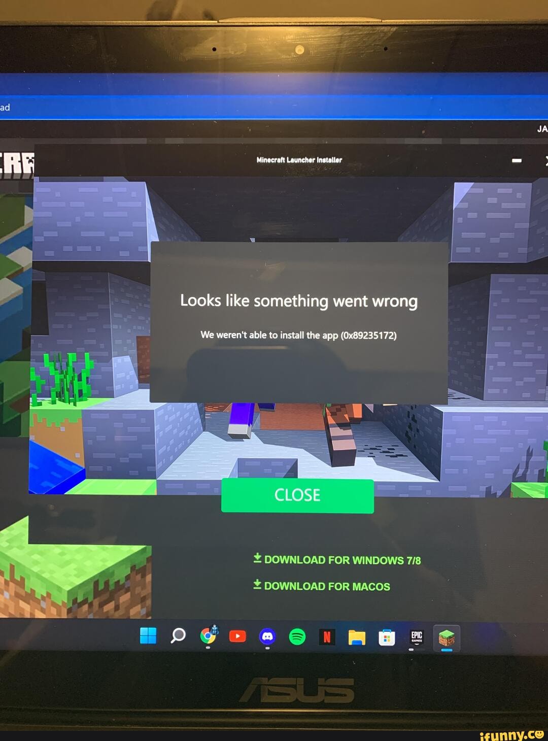 JA Minecraft Launcher installer - > I Looks like something went wrong ...