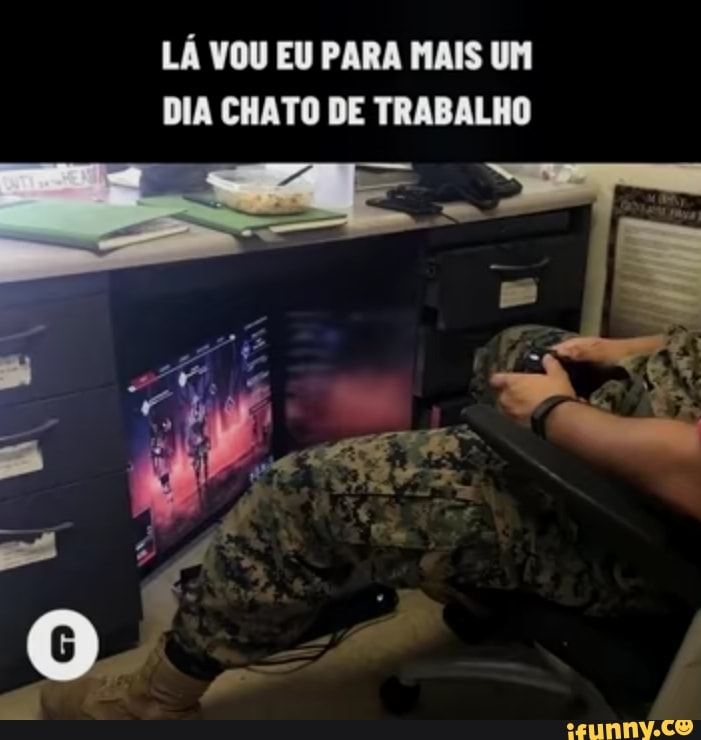 LÁ VOU EU PARA MAIS UM DIA CHATO DE TRABALHO