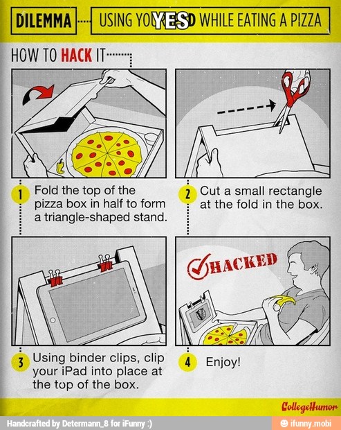 USING YONASSD WHILE EATING A PIZZA I Fold The Top Of The Pizza Box In 