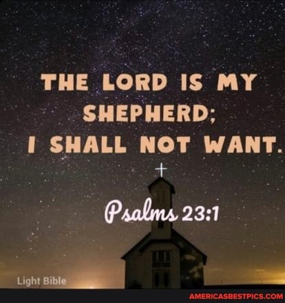 THE LORD IS MY SHEPHERD;
SHALL NOT WANT.