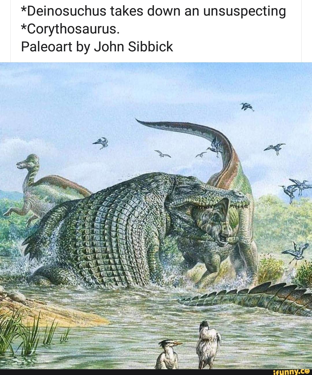 На рисунке изображен майаспондил вымершая рептилия. Джон Сиббик. Джон Сиббик палеохудожник. Дейнозух. Дейнозух палеоарт.