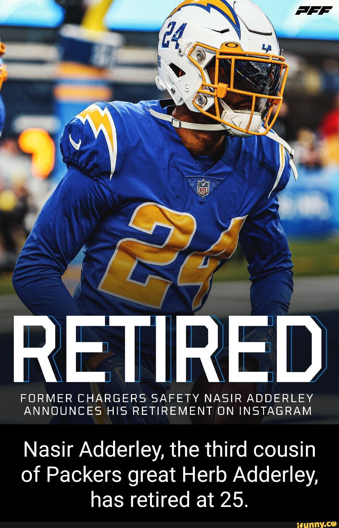 Former LA Charger Nasir Adderley, 25, announces NFL retirement