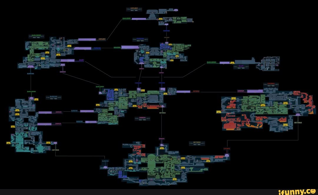 ZDR full interconnected map with no item markings, Metroid Dread - iFunny