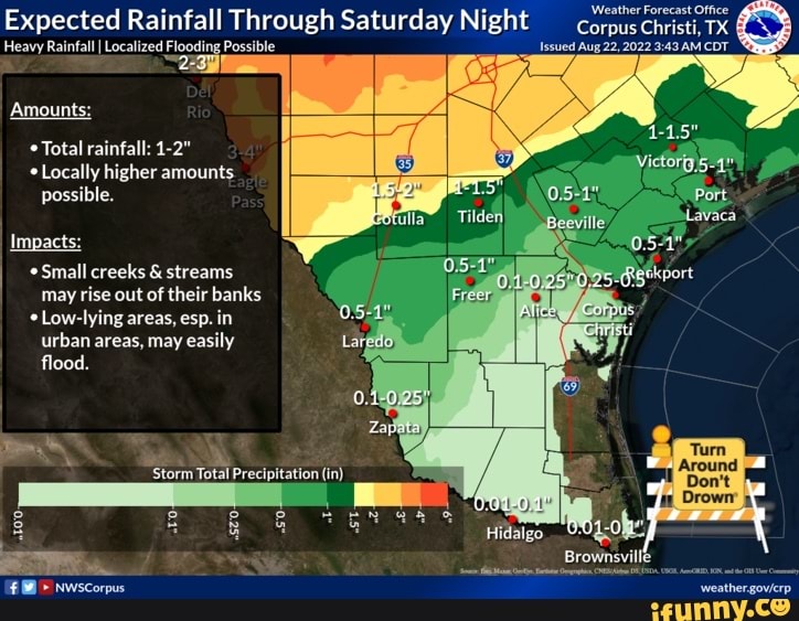 Weather Forecast Office Expected Rainfall Through Saturday Night corpus