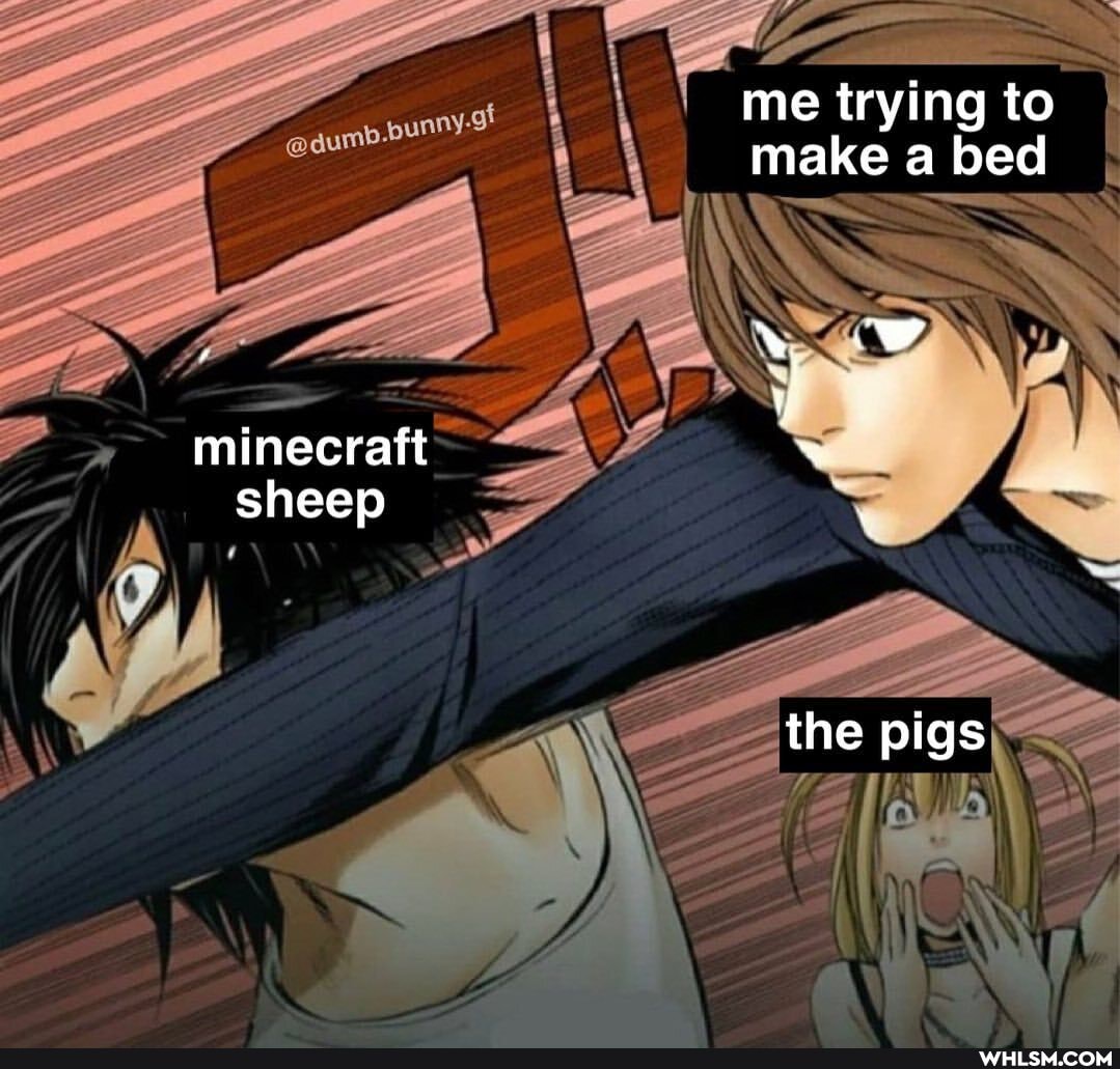 me trying to make a bed
SSS
minecraft sheep
the pigs