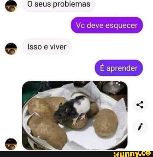 O seus problemas
Ve deve esquecer
aprender.
Isgo e viver