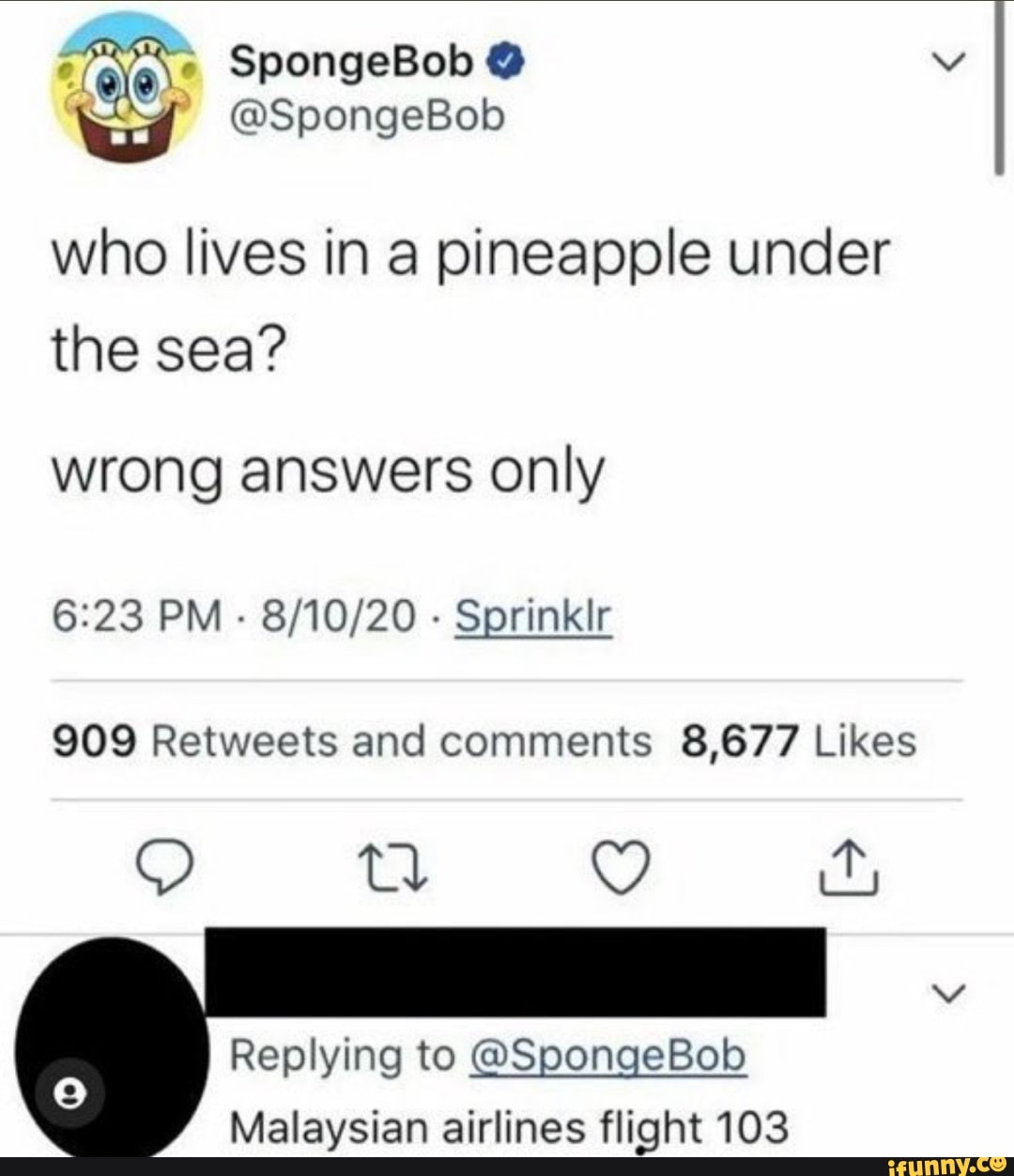 AG SpongeBob who lives in a pineapple under the sea? wrong answers only