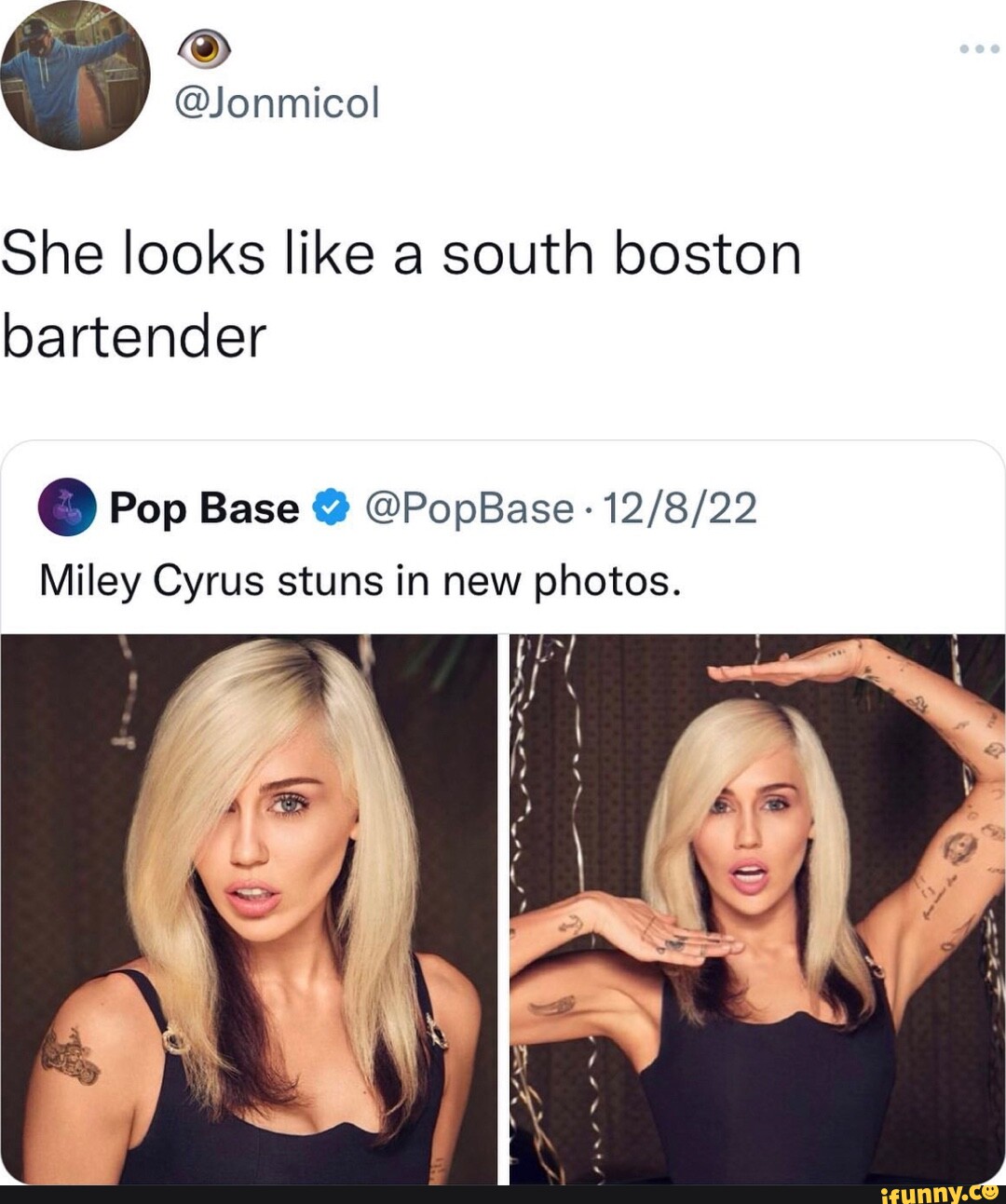 She Looks Like A South Boston Bartender Pop Base @ @PopBase Miley Cyrus ...