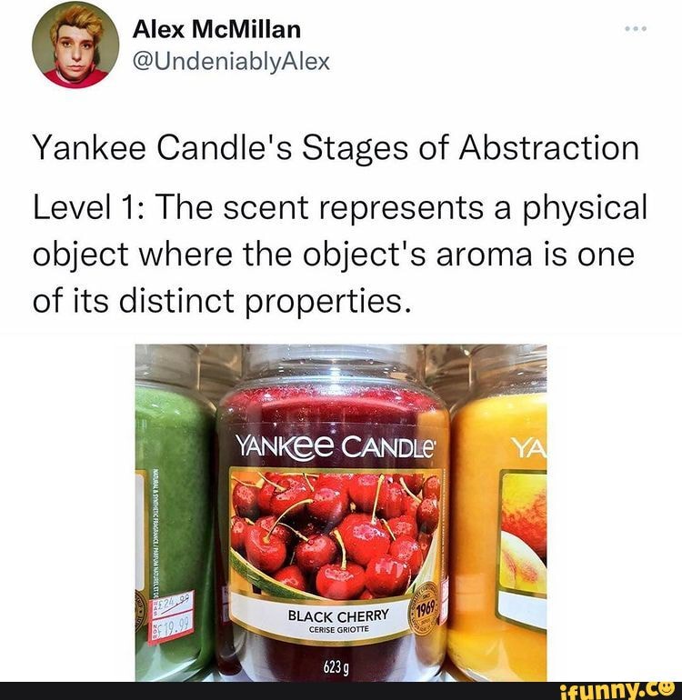 Yankee Candle's Stages of Abstraction Level 1 The scent represents a