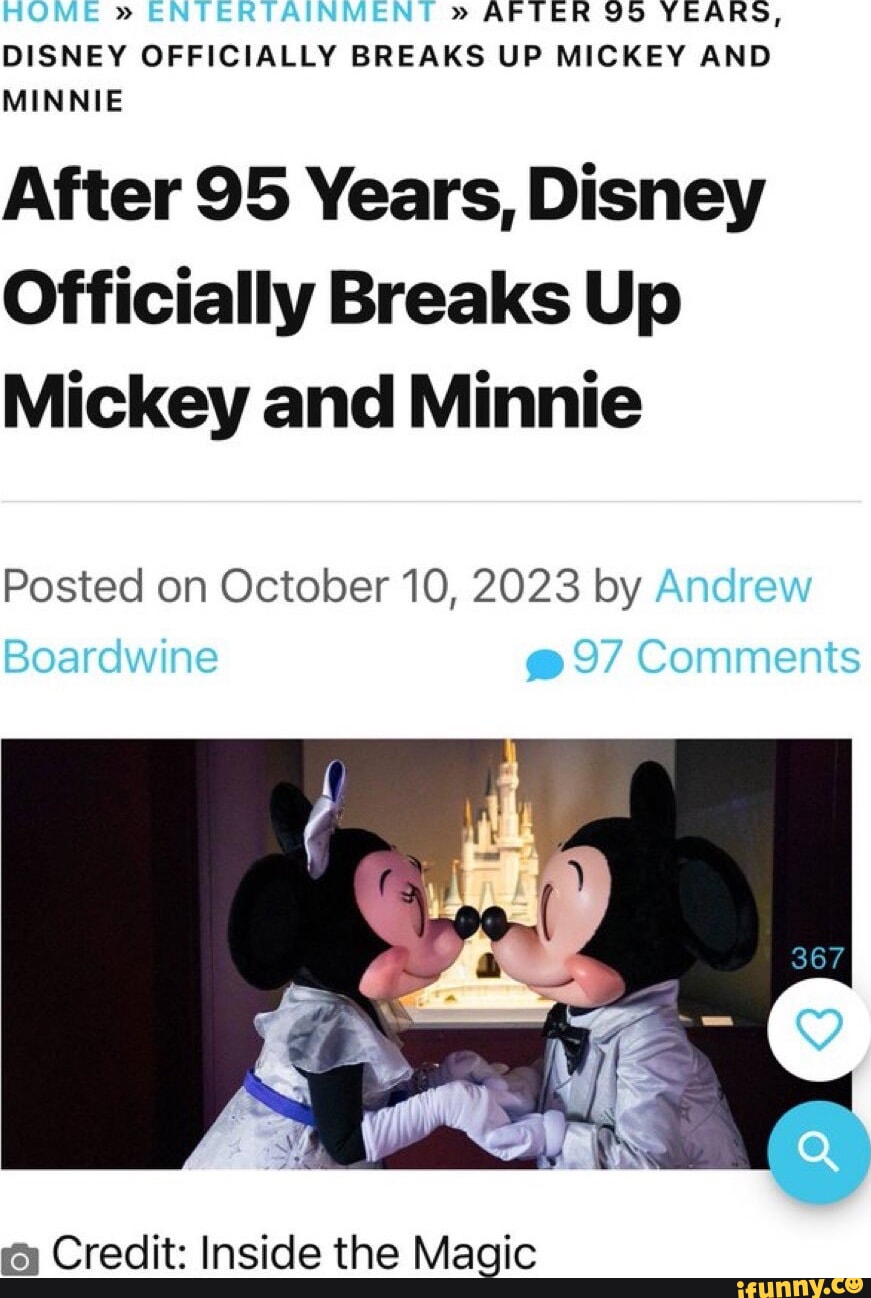 After 95 Years, Disney Officially Breaks Up Mickey and Minnie