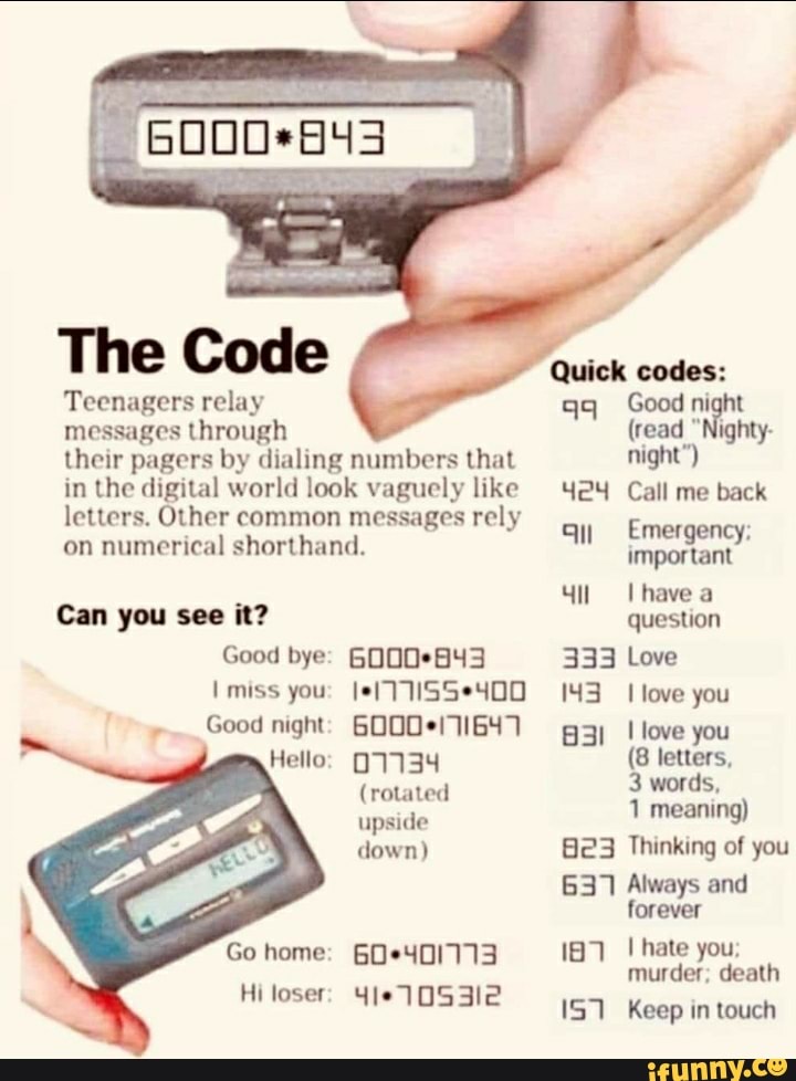 The Code Teenagers relay messages through their pagers by dialing ...
