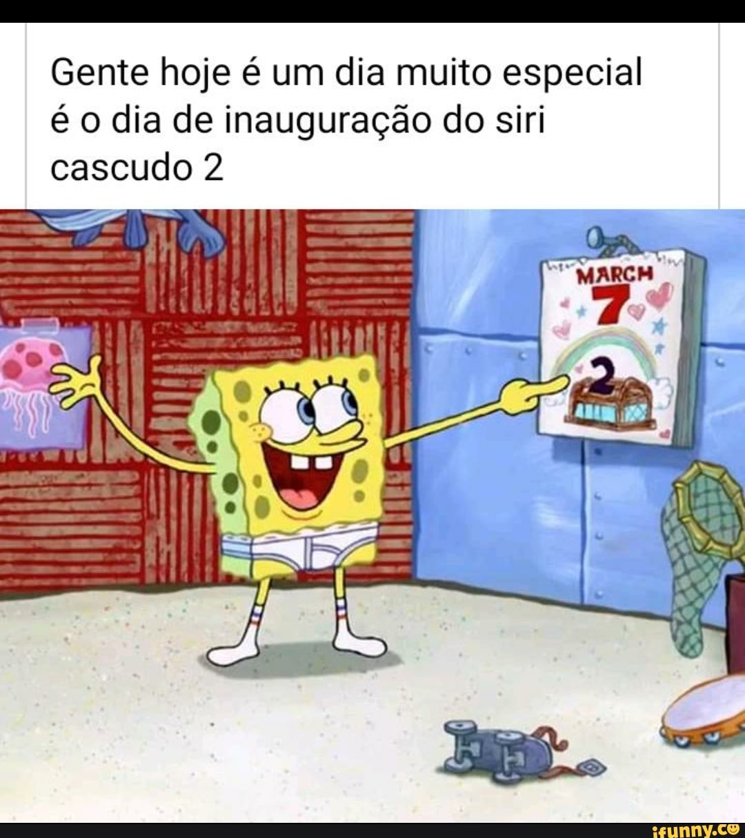 Gente hoje é um dia muito especial
é o dia de inauguração do siri
cascudo 2