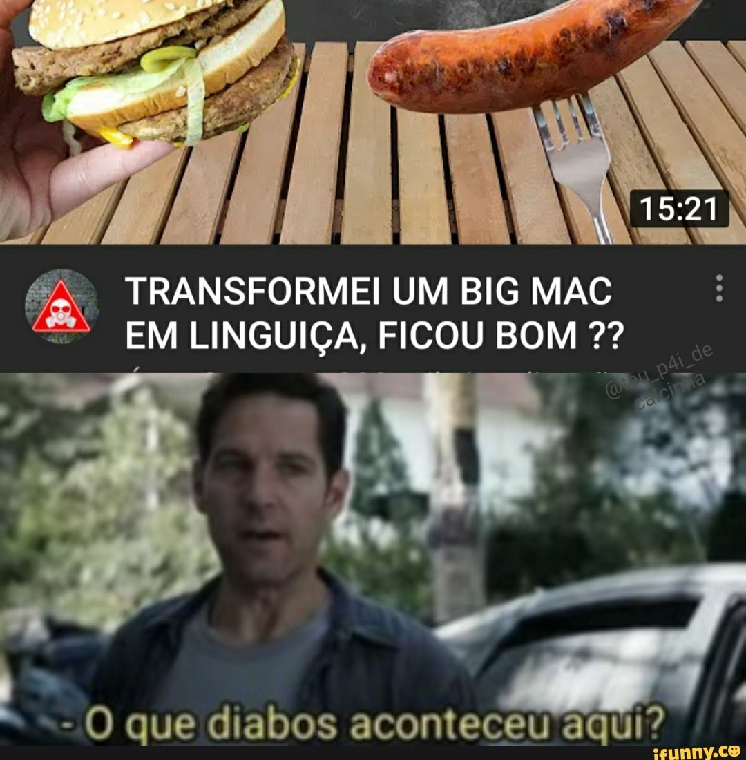 TRANSFORMEI UM BIG MAC EM LINGUIÇA, FICOU BOM
O que diabos aconteceu aqui?